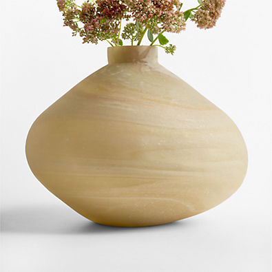 View Sydney Cream Marbled Glass Vase 12.5" details
