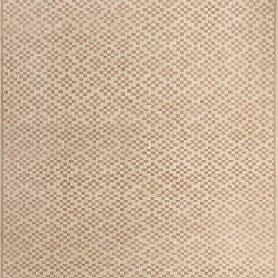 Sydney Wool Checker Taupe Handknotted Area Rug 6'x9'