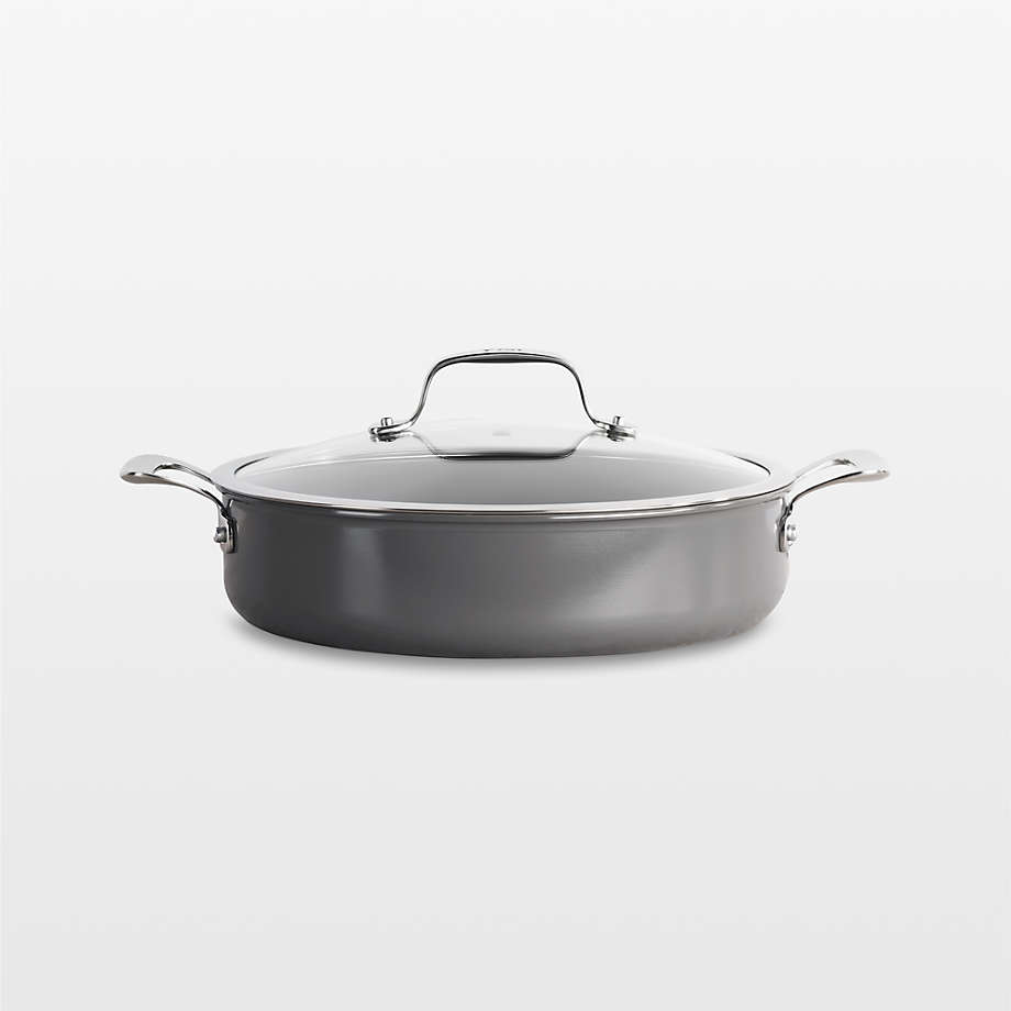 T-fal Cast Iron Enameled Casserole Dish 3.5 Quart Induction Oven Broiler  Safe 500F Pots and Pans, Cookware Grey
