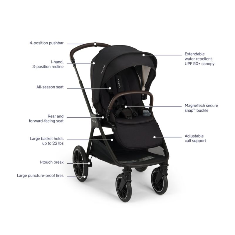 Nuna TRIV Lx Caviar Black Baby Stroller - image 7 of 8