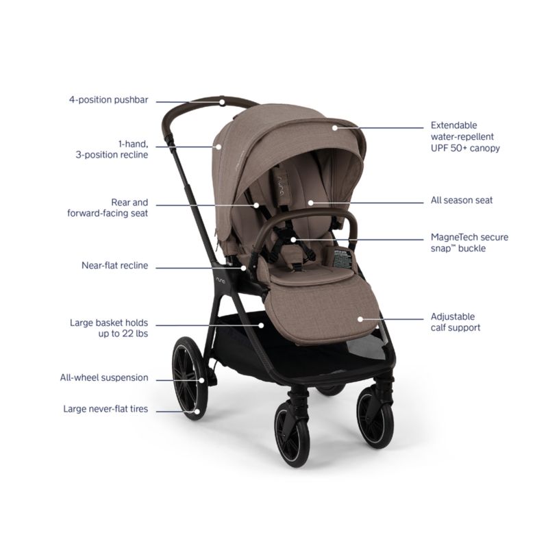 Nuna TRIV Lx Cedar Brown Baby Stroller - image 6 of 7