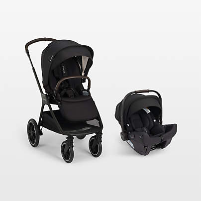 Nuna PIPA Urbn Caviar Black Baseless Baby Car Seat + TRIV lx Stroller Travel System