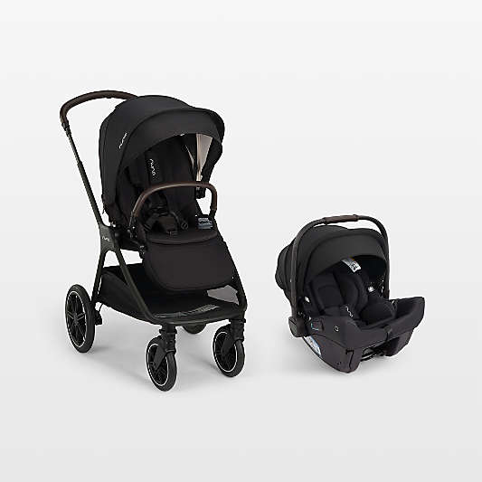 Nuna PIPA Urbn Caviar Black Baseless Baby Car Seat + TRIV lx Stroller Travel System