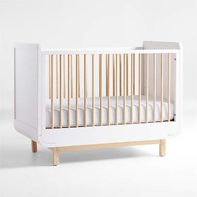 Steamer Lane Two Tone White And Wood 3, Wooden Baby Cribs With Drawers And Legs