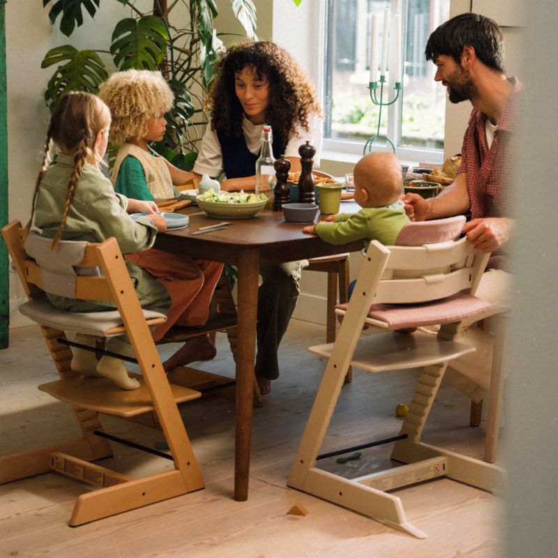 Stokke Tripp Trapp Complete Natural Wood Baby High Chair with Grey Cushion and Vanilla White Stokke Tray - image 1 of 7