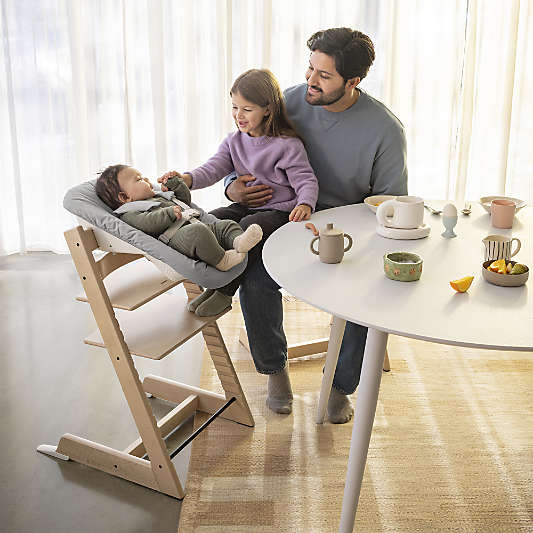 Stokke Tripp Trapp Natural Wood Baby High Chair and Newborn Set Bundle