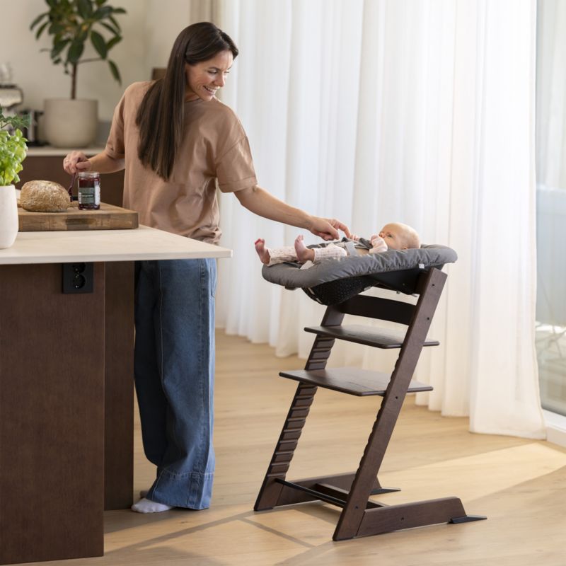 Stokke Tripp Trapp Warm Brown Oak Wood Baby High Chair and Newborn Set Bundle - image 2 of 7