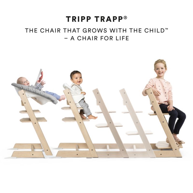 Stokke Tripp Trapp White Wood Baby High Chair and Newborn Set Bundle - image 5 of 6