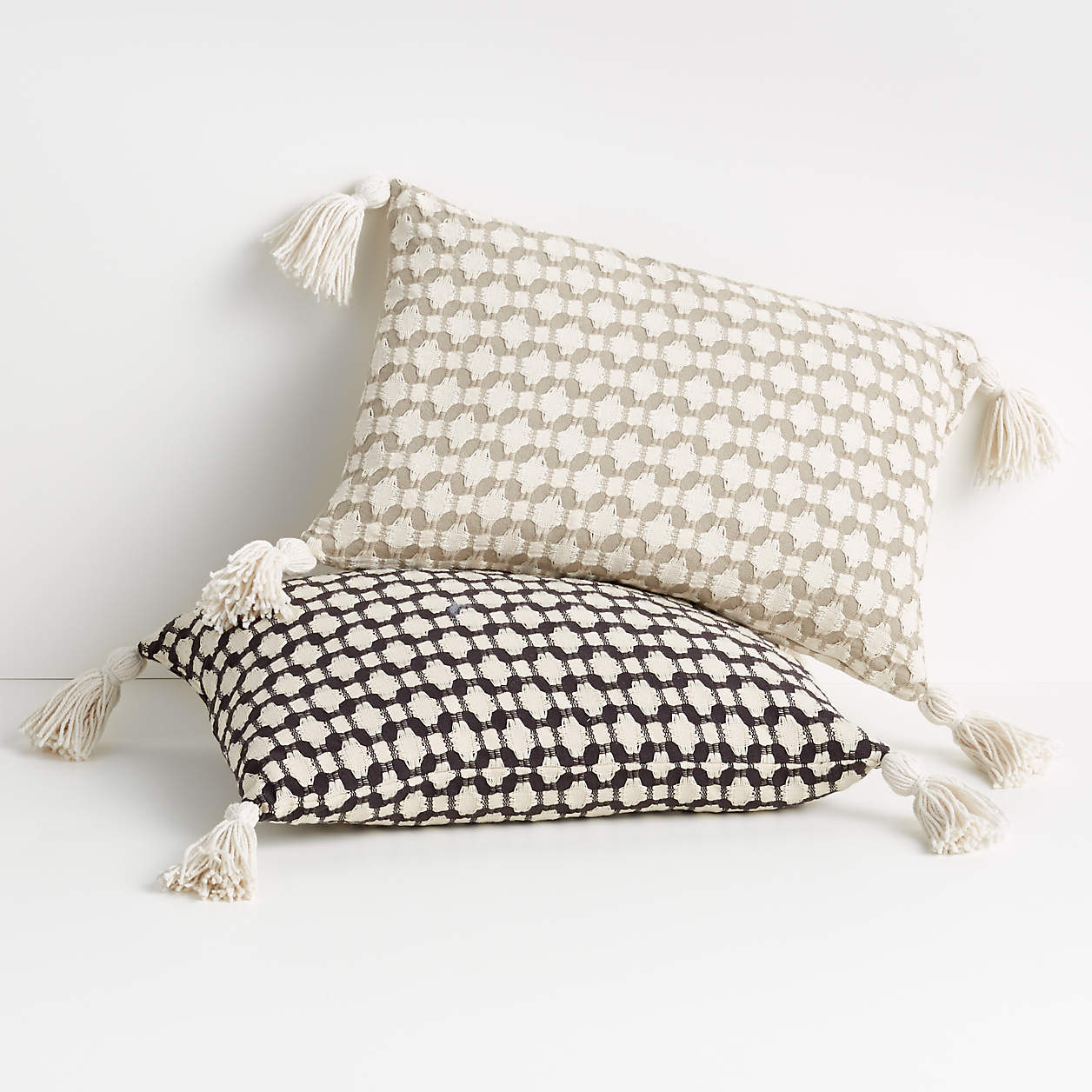 Tahona 18"x12" Obsidian Textured Pillow Crate and Barrel