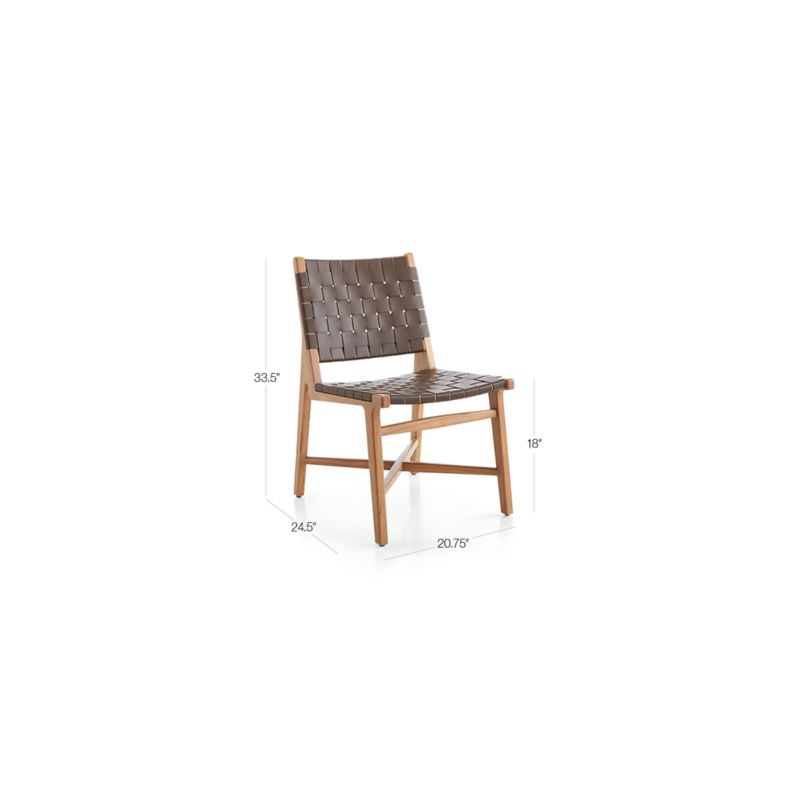 Taj Brown Woven Leather Dining Chair