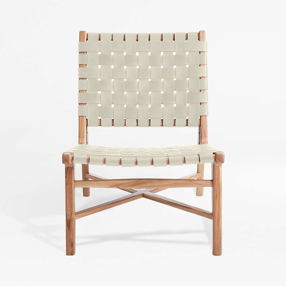 Woven leather strap online dining chair