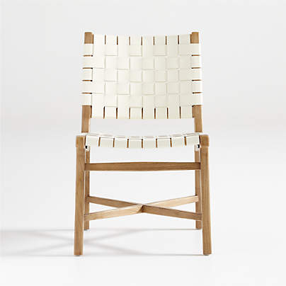 Taj White Leather Side Chair
