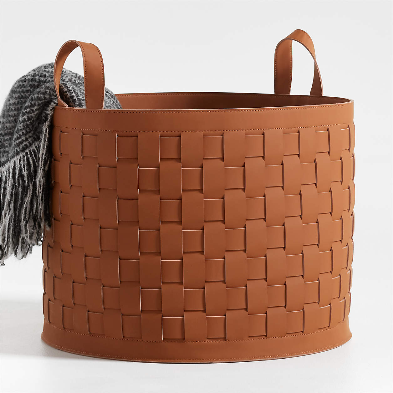 Taka Woven Vegan Leather Baskets Crate & Barrel