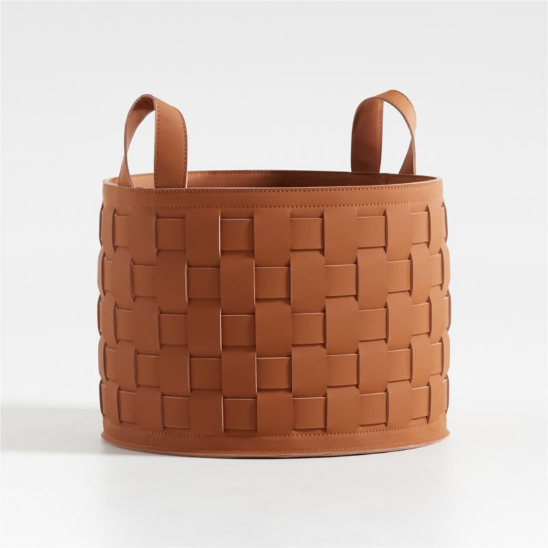 Taka Woven Vegan Leather Basket