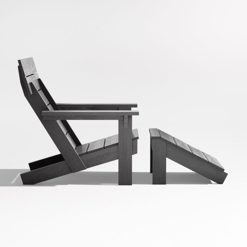 Takagi Black Recycled Outdoor Adirondack Chair with Ottoman - image 4 of 6