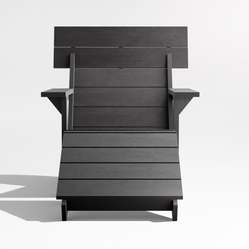 Takagi Black Recycled Outdoor Adirondack Chair with Ottoman - image 3 of 6