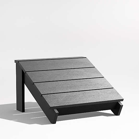 Takagi Black Recycled Outdoor Adirondack Chair Ottoman