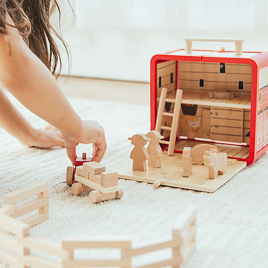 Wonder & Wise by Asweets Wooden Toddler Farm and Animals Toy