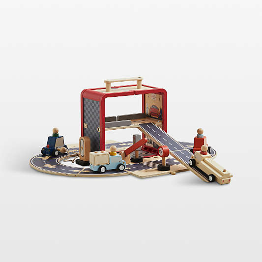 Wonder & Wise by Asweets Wooden Toddler Garage with Cars Toy