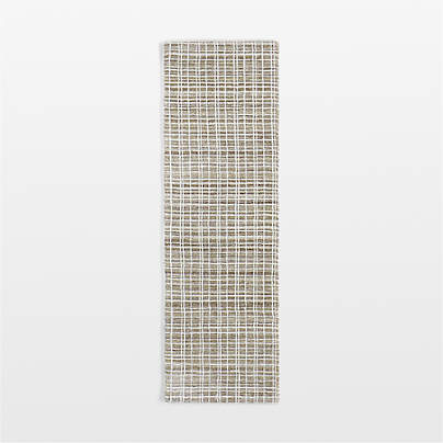 Talence Performance Checkered Light Grey Runner Rug 2'10"x9'