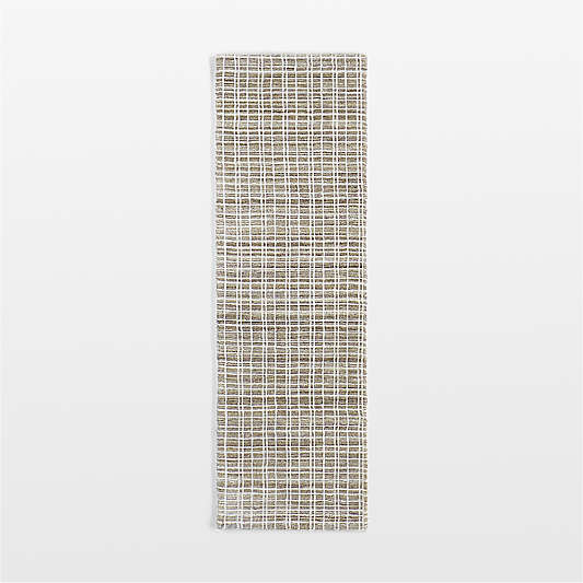 Talence Performance Checkered Light Grey Runner Rug 2'10"x9'