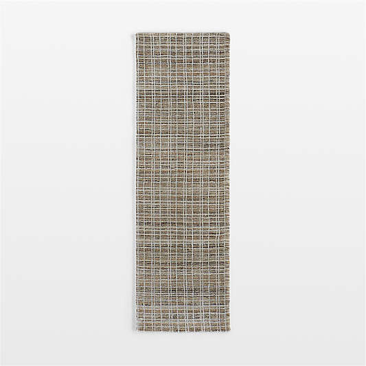 Talence Performance Checkered Sand Beige Runner Rug 2'10"x9'