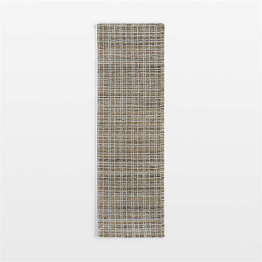 Talence Performance Checkered Sand Beige Runner Rug 2'10"x9'