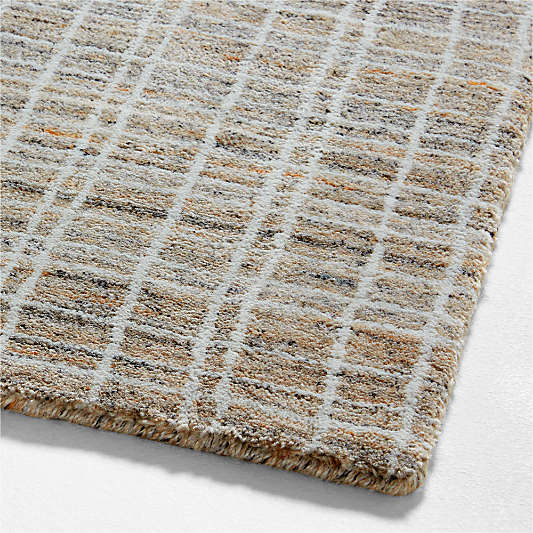 Talence Checkered Sand Beige Rug Swatch 12"x18"