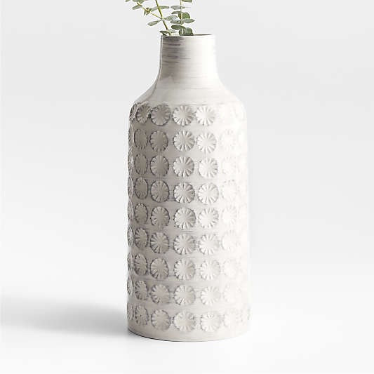 Taline White Glazed Stoneware Vase