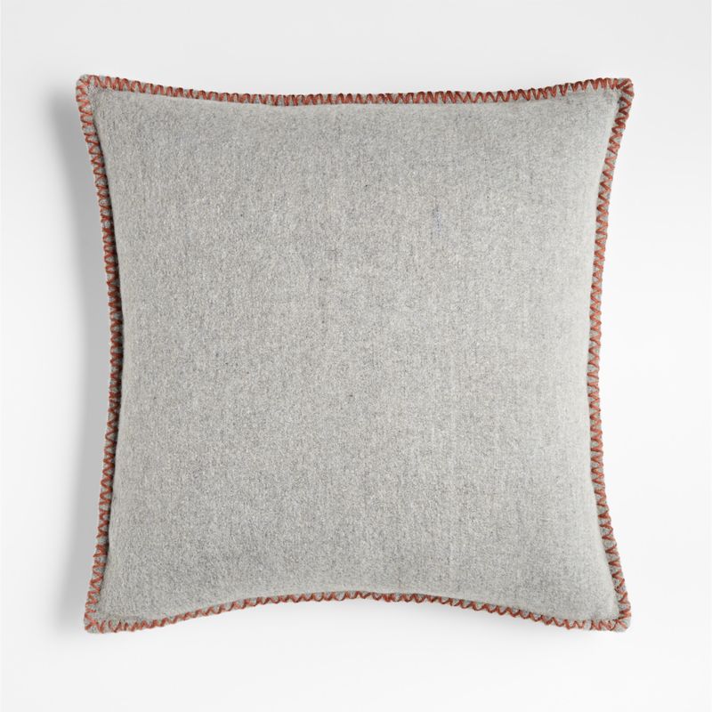 Taloga 20"x20" Square Grey Decorative Throw Pillow Cover with Feather