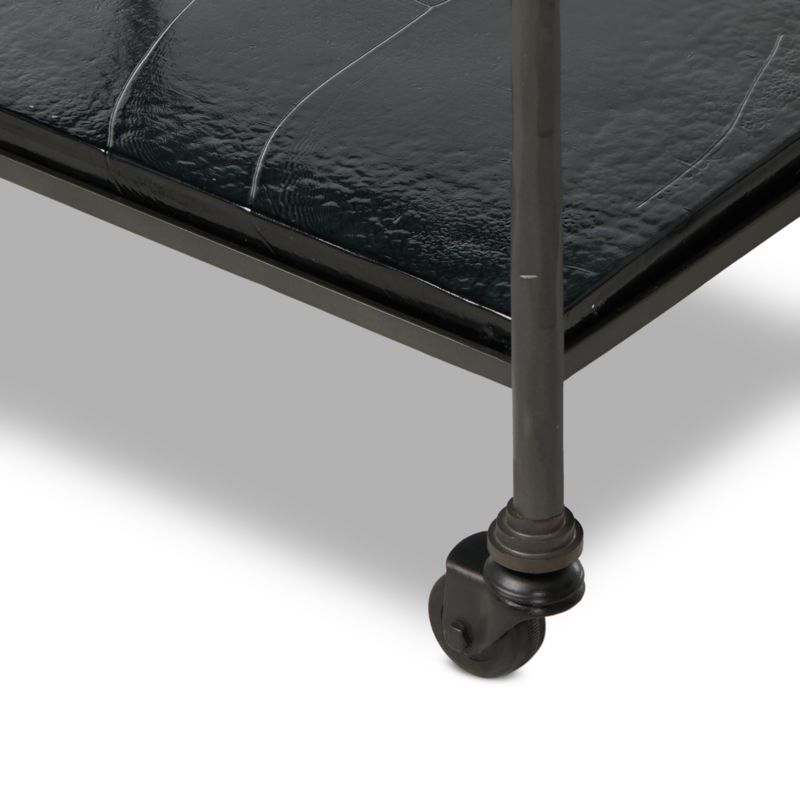 Talon 23" Black Smoked Cast Glass Bar Cart - image 5 of 6
