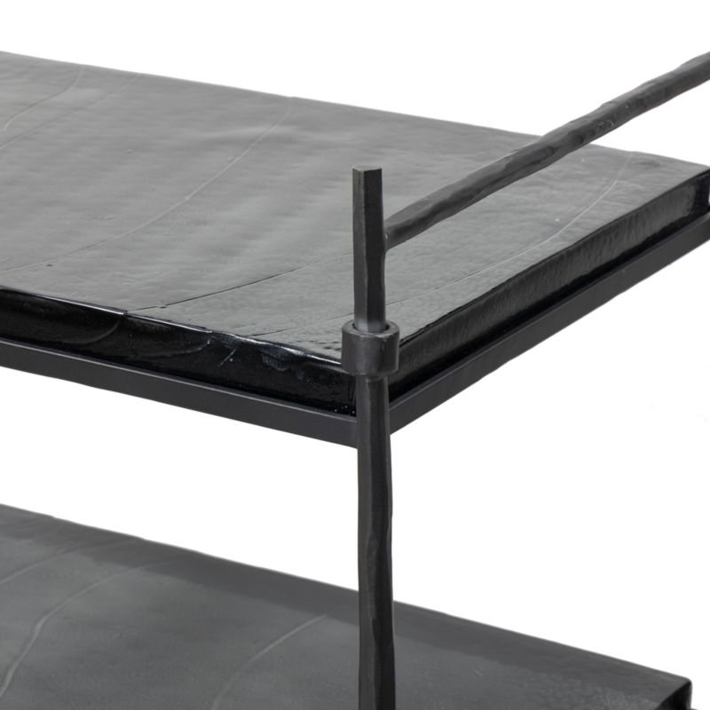 Talon 23" Black Smoked Cast Glass Bar Cart - image 3 of 6