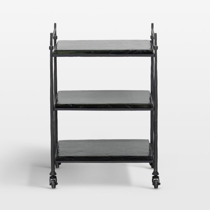 Talon 23" Black Smoked Cast Glass Bar Cart - image 1 of 6