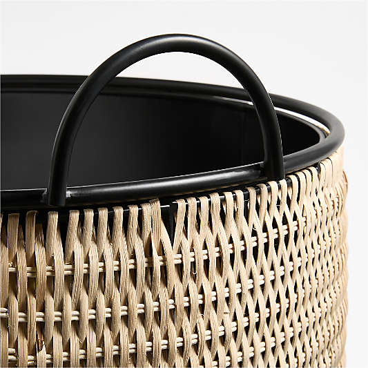 Tamarind Black Rim Wicker Beverage Tub