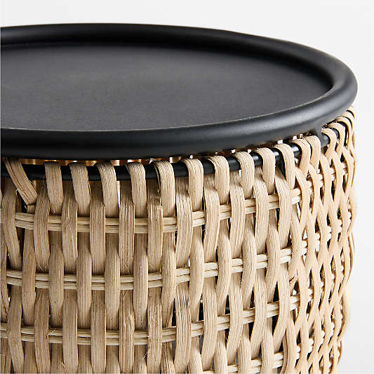 Tamarind Black Rim Wicker Dispenser Stand
