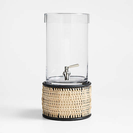 Tamarind Black Rim Wicker Dispenser Stand