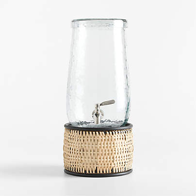 Dax 1.75-Gallon Glass Drink Dispenser with Tamarind Stand Set