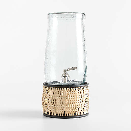 Dax 1.75-Gallon Glass Drink Dispenser with Tamarind Stand Set