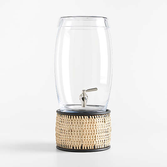 Marin 2.7-Gallon Glass Drink Dispenser with Tamarind Stand Set