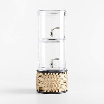 Stacking 2-Gallon Glass Cold Drink Dispenser with Tamarind Stand Set