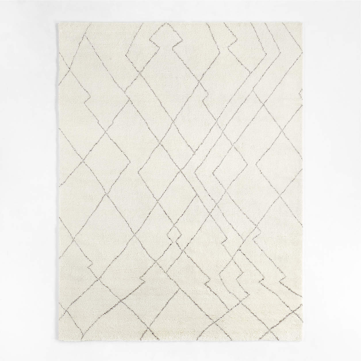 Tangier Wool Moroccan Silver Area Rug 10'x14' Crate & Barrel