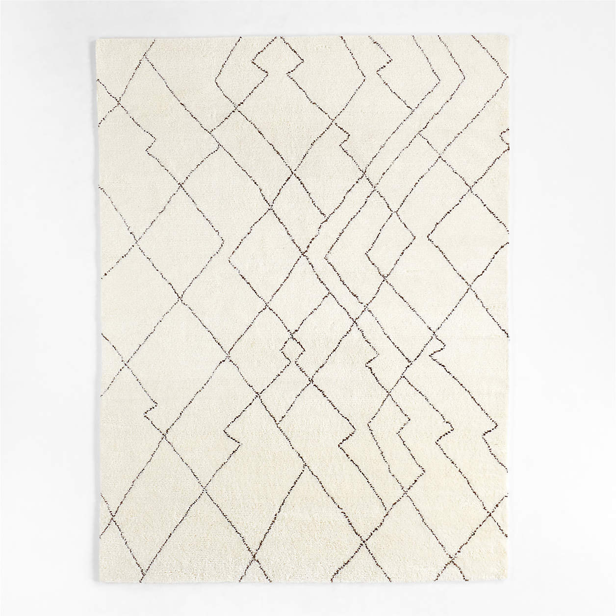 Tangier Wool Moroccan Ivory and Espresso Brown Area Rug 10'x14' Crate