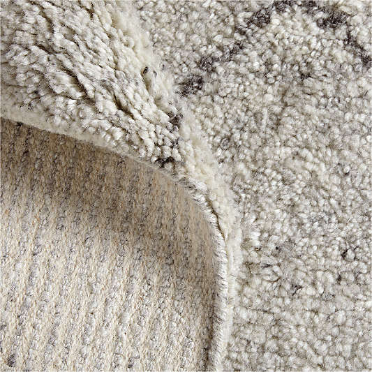 Tangier Wool Hand-Knotted Grey Moroccan Rug Swatch 12"x18"