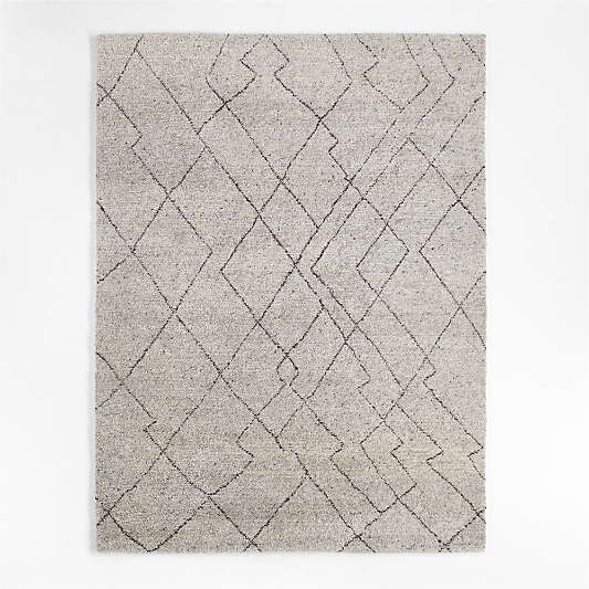 Tangier Wool Moroccan Grey Area Rug 6'x9'