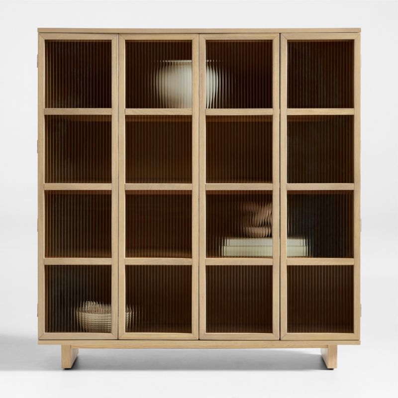 Tansu Glass and Oak Storage Cabinet - image 0 of 10