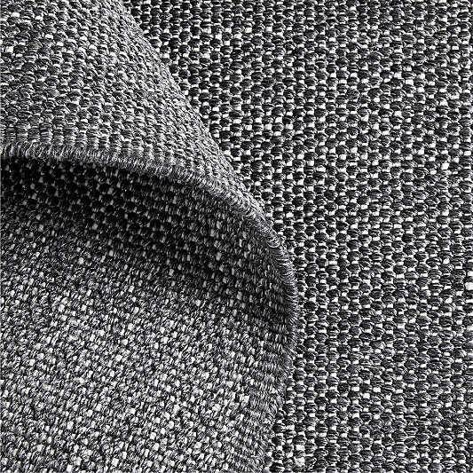 Taos Performance Handwoven Charcoal Black Indoor/Outdoor Area Rug