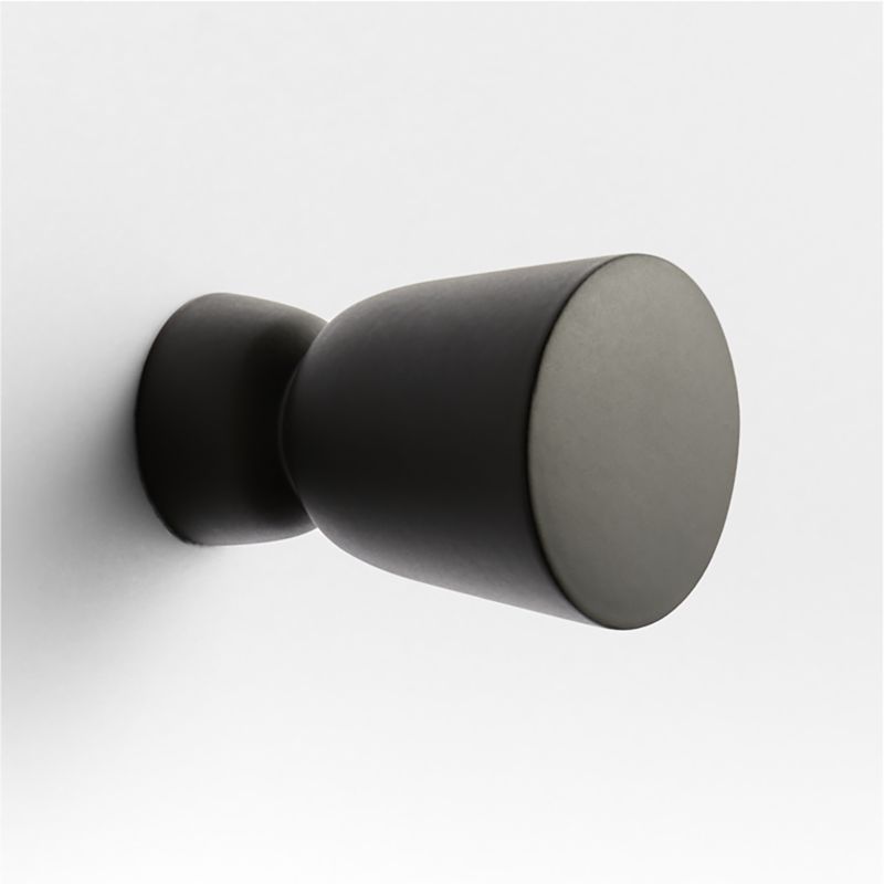 Taper Round Matte Black Cabinet Knob