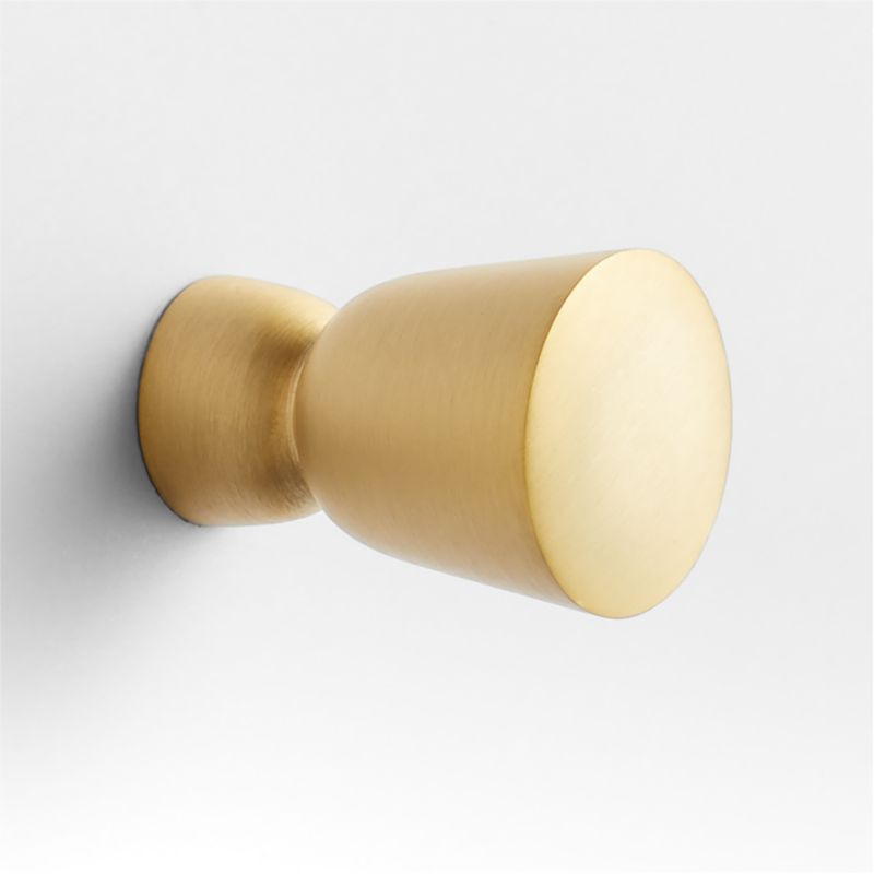 Taper Round Brushed Brass Cabinet Knob