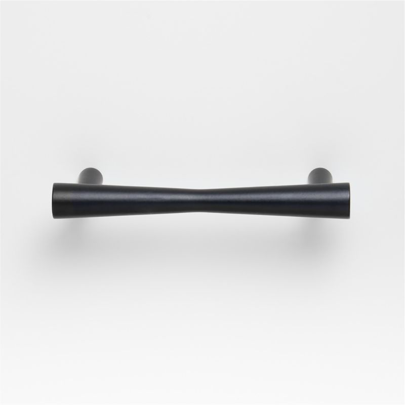 Tapered 4" Matte Black Cabinet Drawer Bar Pull