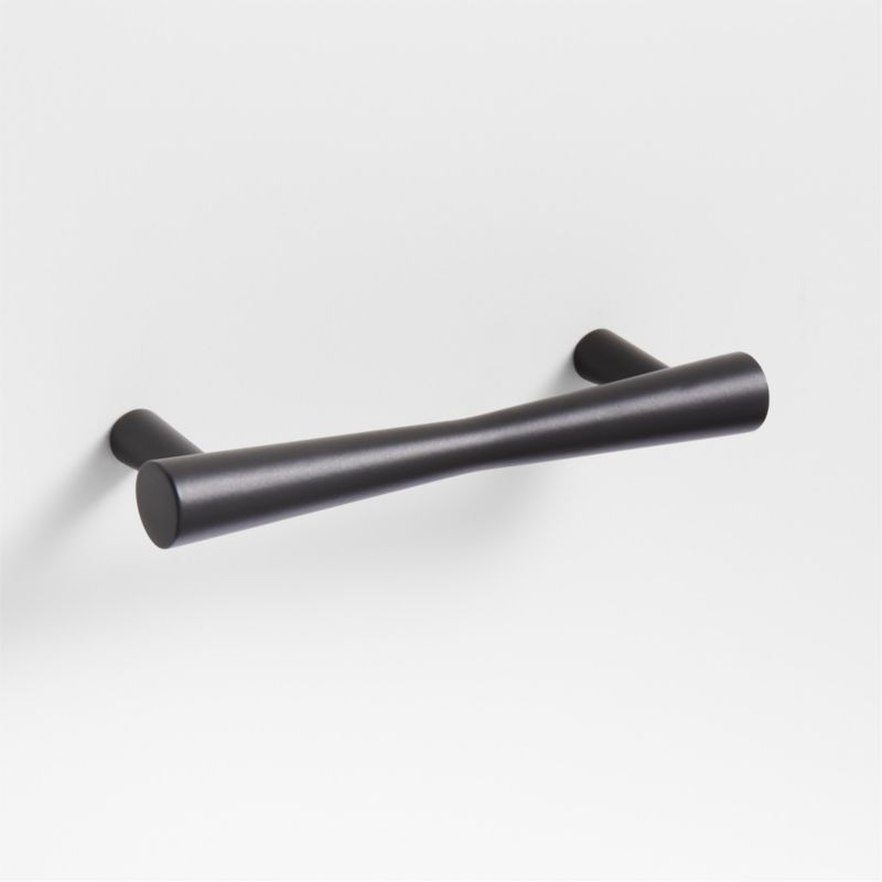 Tapered 4" Matte Black Cabinet Drawer Bar Pull